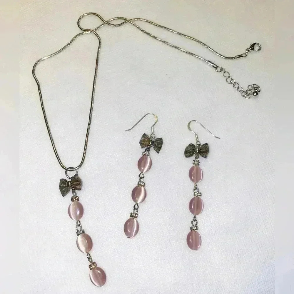 💥VINTAGE HAND MADE IN GEORGIA 🇬🇪  TBILISI 💥JEWELRY SET WITH LAVENDER QUARTZ - Picture 4 of 11